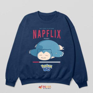 Sleepy Pokémon Snorlax's Napflix Navy Sweatshirt