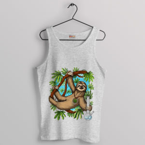 Sloth's High Life Tree-Hanging Weed Sport Grey Tank Top