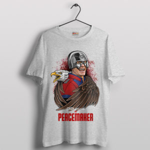 Smiling Peacemaker John Cena Graphic Sport Grey T-Shirt