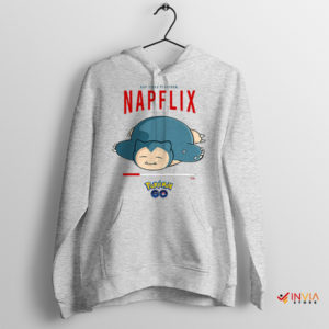 Snorlax Snooze Fest Napping on Napflix Sport Grey Hoodie