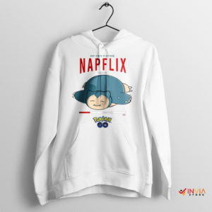 Snorlax Snooze Fest Napping on Napflix White Hoodie