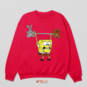 SpongeBob Muscle Beach Workout Red Sweatshirt