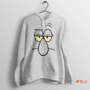 Squidward's Portrait Perfection Face Sport Grey Hoodie