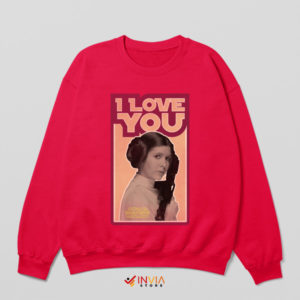 Star Wars Princess Leia I Love You Red Sweatshirt