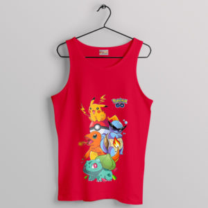 Starter Pokemon Go Characters Selection Red Tank Top