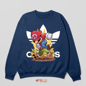 Step Back in Time Mario Bros Action Navy Sweatshirt