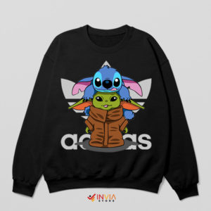 Stitch and Baby Yoda Adventure Black Sweatshirt