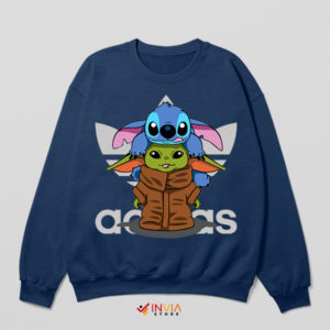 Stitch and Baby Yoda Adventure Navy Sweatshirt