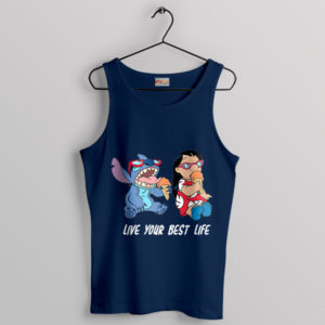 Stitch's Inspiration Live Your Best Life Navy Tank Top