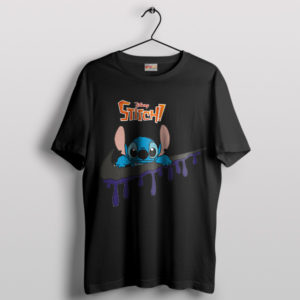 Stitch's Swooshed Stroll Nike Art Black T-Shirt