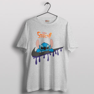 Stitch's Swooshed Stroll Nike Art Sport Grey T-Shirt