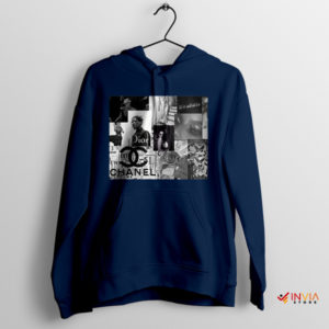 Street Style Travis Scott Collage Fashion Navy Hoodie