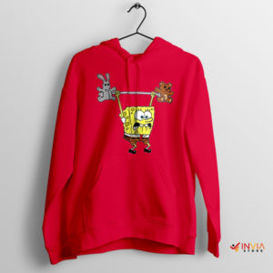 Stronger Than Krabby SpongeBob Weightlifting Red Hoodie