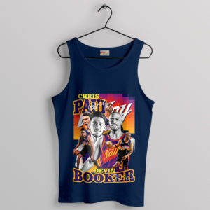 Suns Star Chris Paul and Devin Booker Navy Tank Top