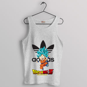 Super Saiyan Stripes Goku x Adidas Sport Grey Tank Top