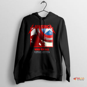 Super Soldier of Metal Captain America Black Hoodie