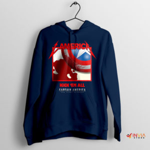 Super Soldier of Metal Captain America Navy Hoodie