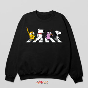 Tales of Abbey Road Snoopy Friends Black Sweatshirt