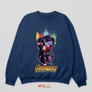 Thanos' Universe-Bending Gauntlet Navy Sweatshirt