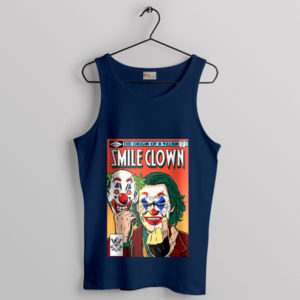 The Dark with Joker's Smile Clown Navy Tank Top