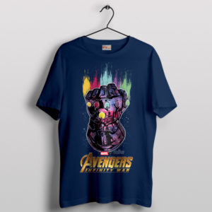 The Gauntlet's Might Thanos Power Navy T-Shirt