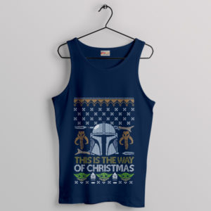 The Mandalorian's Christmas Mission Navy Tank Top