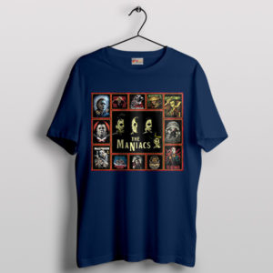 The Maniacs All Characters Horror Movie Navy T-Shirt