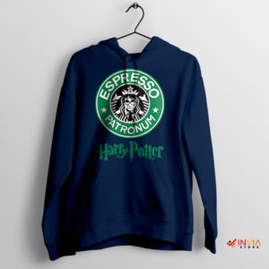 The Power of Espresso Patronum Harry Potter Navy Hoodie