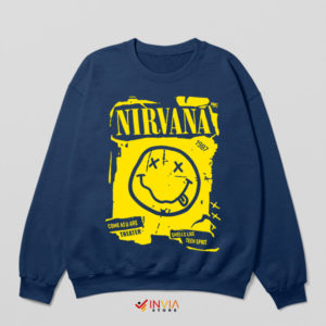 The Spirit of Nirvana's Grunge Anthem Navy Sweatshirt