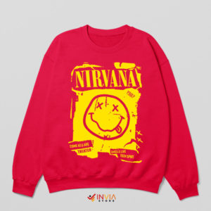 The Spirit of Nirvana's Grunge Anthem Red Sweatshirt