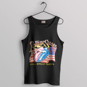 The Stones Rock On Steel Wheels '89 Black Tank Top