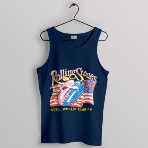 The Stones Rock On Steel Wheels '89 Navy Tank Top