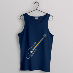 The Strings Pink Floyd Moon Guitar Navy Tank Top