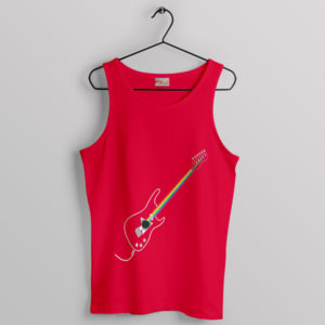 The Strings Pink Floyd Moon Guitar Red Tank Top