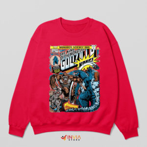 Titanic Battle Godzilla vs Kong Comic Book Red Sweatshirt