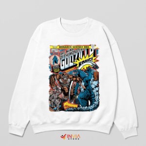 Titanic Battle Godzilla vs Kong Comic Book White Sweatshirt