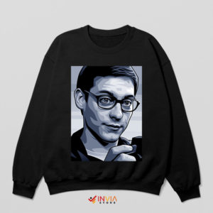 Tobey Maguire Spider-Man Portrait Black Sweatshirt