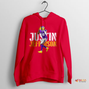 Touchdown Express Justin Jefferson NFL Red Hoodie