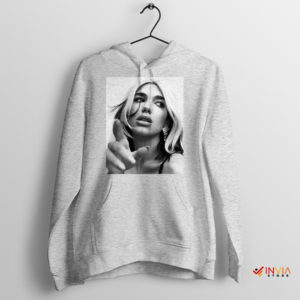 Trendsetting Pop Icon Dua Lipa Blonde Sport Grey Hoodie