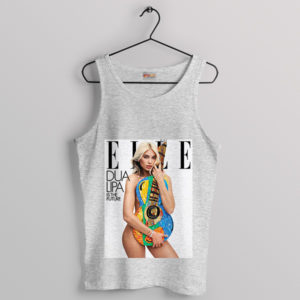 Trendy Celebrity Wear Dua Lipa Elle Sport Grey Tank Top