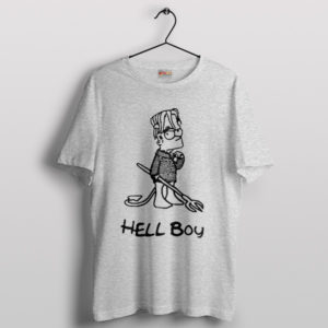 Trippy Mashup Hell Boy x Bart Simpson Sport Grey T-Shirt