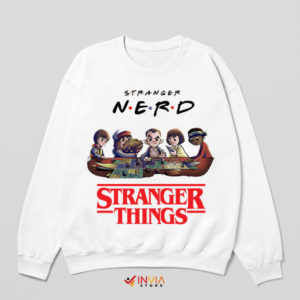 Upside Down Friends Nerd Edition White Sweatshirt