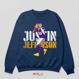 Vikings' Bright Star Justin Jefferson Navy Sweatshirt