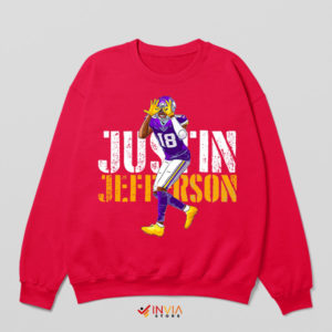 Vikings' Bright Star Justin Jefferson Red Sweatshirt