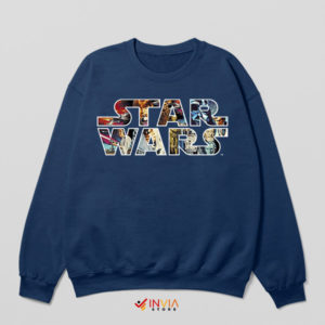 Vintage Star Wars Characters Tribute Navy Sweatshirt