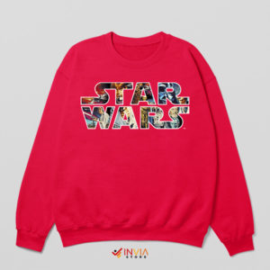 Vintage Star Wars Characters Tribute Red Sweatshirt