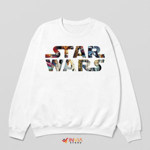 Vintage Star Wars Characters Tribute White Sweatshirt