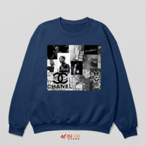 Wear the Travis Scott Collage Fashion Navy Sweatshirt