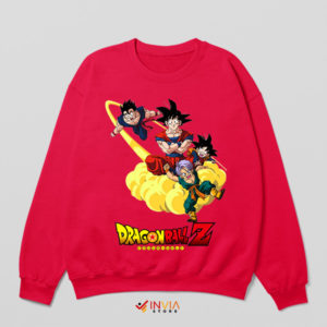 Z-Warriors Goku Goten Gohan Trunks Red Sweatshirt