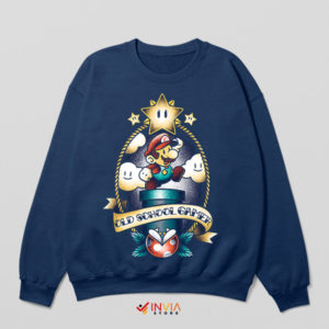 8-Bit Nostalgia Super Mario Old School Navy Sweatshirt